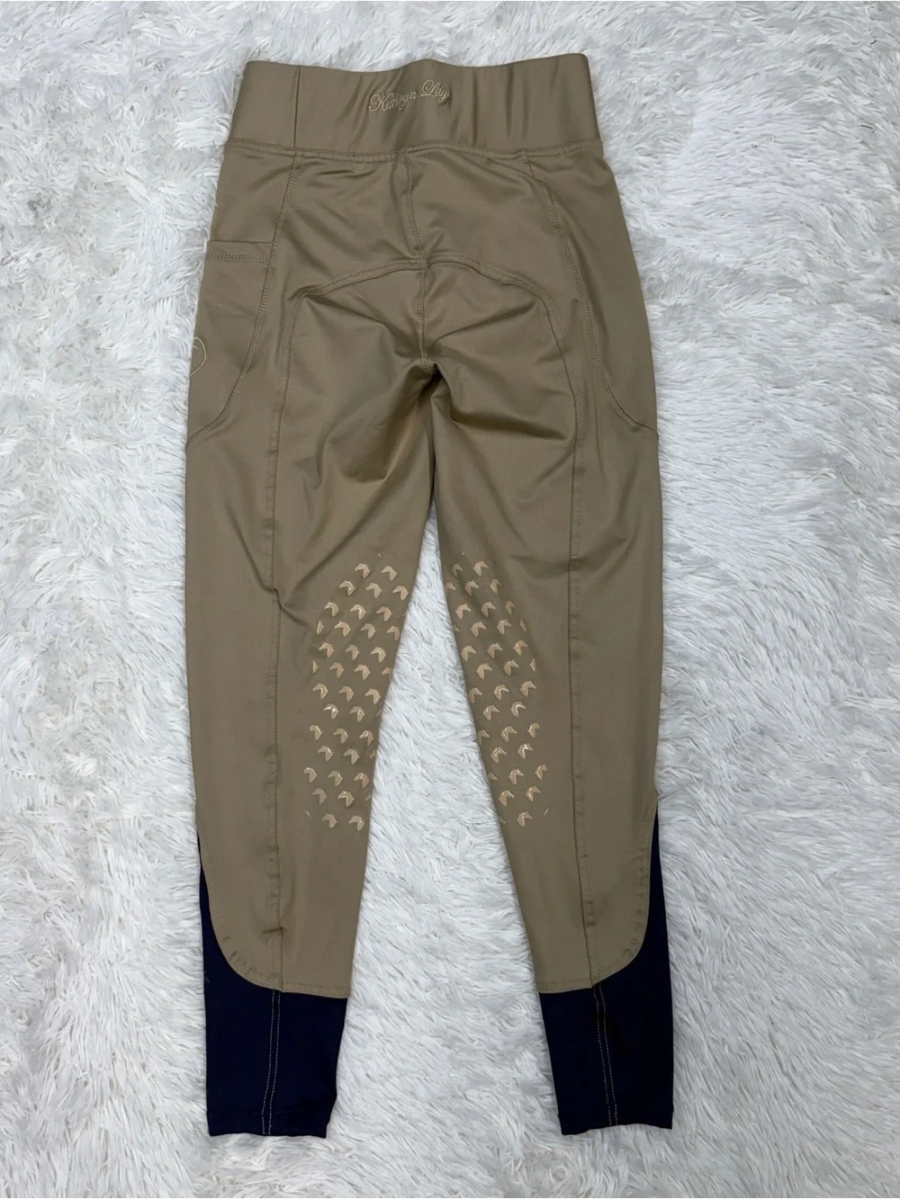 Women’s Small Tan Kathryn Lily Knee Patch Horseback Riding Tights Breeches